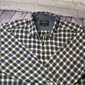 Rodd & Gunn Gray, Blue and White Plaid Button Up Shirt